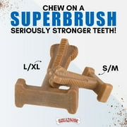 Bullibone SuperBrush: Dental Dog Chew Bone Teeth Cleaning Easy Hold Dog Toothbrush - Long Lasting Nylon Chew Toy - 2 Pack