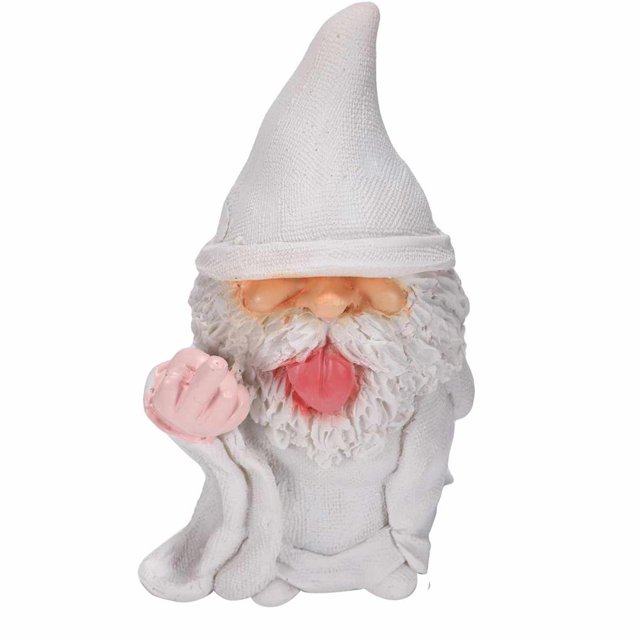 Resina Impermeable Con Estilo Dibujos Animados Mueca Mago Gnomo Enano Travieso Decorativo Dedo Medio Mueca Mago Gnomo Con Lengua Para El Hogar Jardín Al Aire Libre Decoración Minnieouse HA015931-00