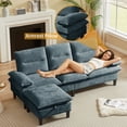 thumbnail image 3 of Pingliang Home Sectional Sofa with Storage Ottoman, 3 Seat L Shaped Chenille Couch Sofa for Living Room Apartment Office Home Small Space, 3 of 10