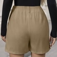 thumbnail image 4 of cocolona Womens Summer Casual Loose Beach Shorts Corduroy Elastic Waist Straight Wide Leg Shorts with Pockets, 4 of 5
