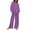 Purple, variant on BiZtdJrK Women's Solid Cotton Linen Sets Lightweight Comfy Summer Beach 2 Piece Set Long Sleeve Tops and Pants Matching Casual Outfits with Pockets