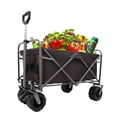 thumbnail image 2 of Heavy Duty Folding Wagon Cart for Outdoor Camping Beach Garden Park | All-Terrain Big Wheels & Foot Brake | Durable Steel Frame | Black Brown | 37.8" L x 24.4" W x 42.5" H, 2 of 8