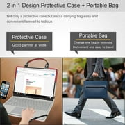 Dell Inspiron 14 5410 2-in-1 Laptop Sleeve, Leather Laptop Case for Dell Inspiron 14 5410 2-in-1 with Accessories Bag Handle (Blue)