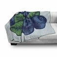 thumbnail image 3 of Vintage Blue Soft Flannel Fleece Throw Blanket, Retro Style Hand Drawn Art of Blueberry Fruit with Leaves, Cozy Plush for Indoor and Outdoor Use, 50" x 60", Pale Blue Navy Blue, by Ambesonne, 3 of 6