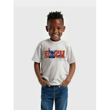Stitch Aloha Boys Graphic Print Tee with Short Sleeves, Sizes 4-18