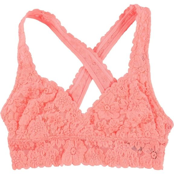 American Eagle Womens Floral Lace Racerback Bra, Orange, X-Small