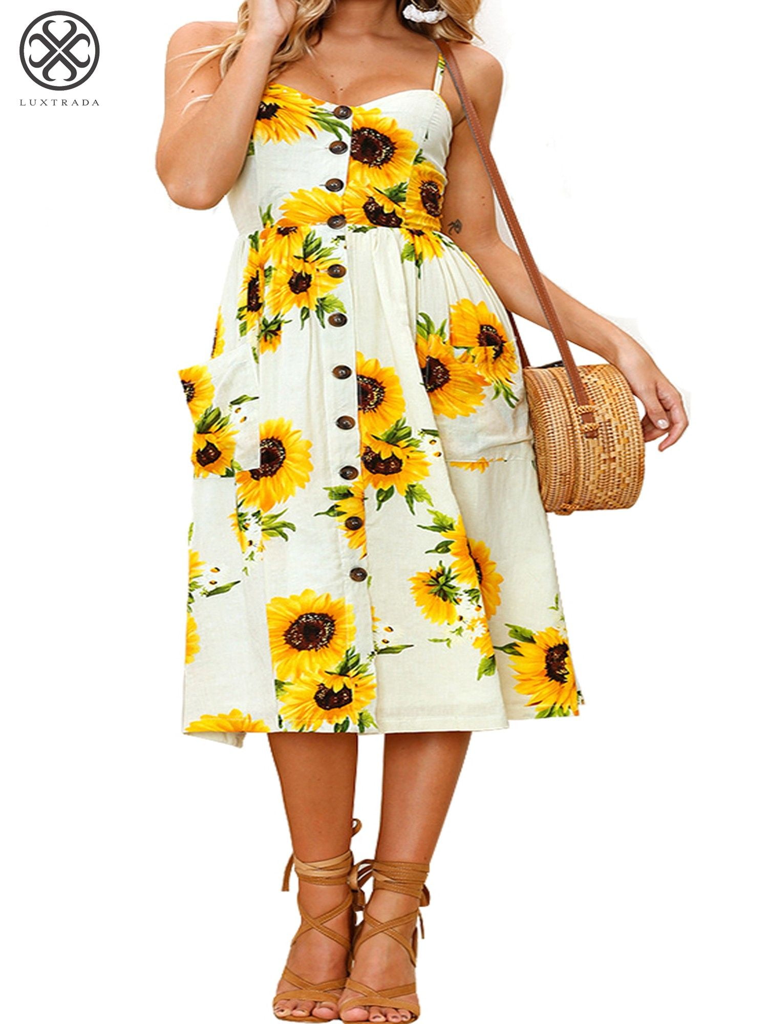 walmart yellow floral dress
