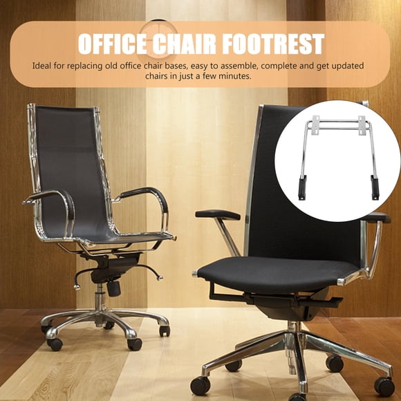 EXHUMKY Office Chair Footrest Attachment Ergonomic Footrest Under Desk Silver Iron 1Pack