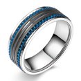 thumbnail image 6 of Unisex Two Tone Blue And Black Gear Ring Stainless Steel European And American Style Jewelry Sizes 7 To 12 Men, 6 of 7
