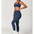 thumbnail image 2 of Conjuntos de entrenamiento for mujer, sujetador deportivo de 2 piezas, camiseta sin mangas, leggings de cintura alta, ropa deportiva for gimnasio y yoga, top de entrenamiento for mujer, 2 of 6