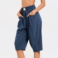 thumbnail image 2 of SHE IS Womens Baggy Harem Capri Pants Wide Leg Lounge Elastic Waist Sweatpants Casual Beach Trousers with Pockets, 2 of 6