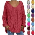 thumbnail image 7 of Yokua Women's Chunky Knit Sweater Fashion Hooded Sweater Casual Long Sleeve Comfortable Sweater, 7 of 7