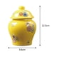 thumbnail image 5 of Tarro de jengibre de estilo oriental con tapa, arreglo floral de mesa, artesanía, exhibición decorativa, bote de arte para dormitorio, fiesta, regalo, Amarillo Gloria tarro de jengibre, 5 of 9