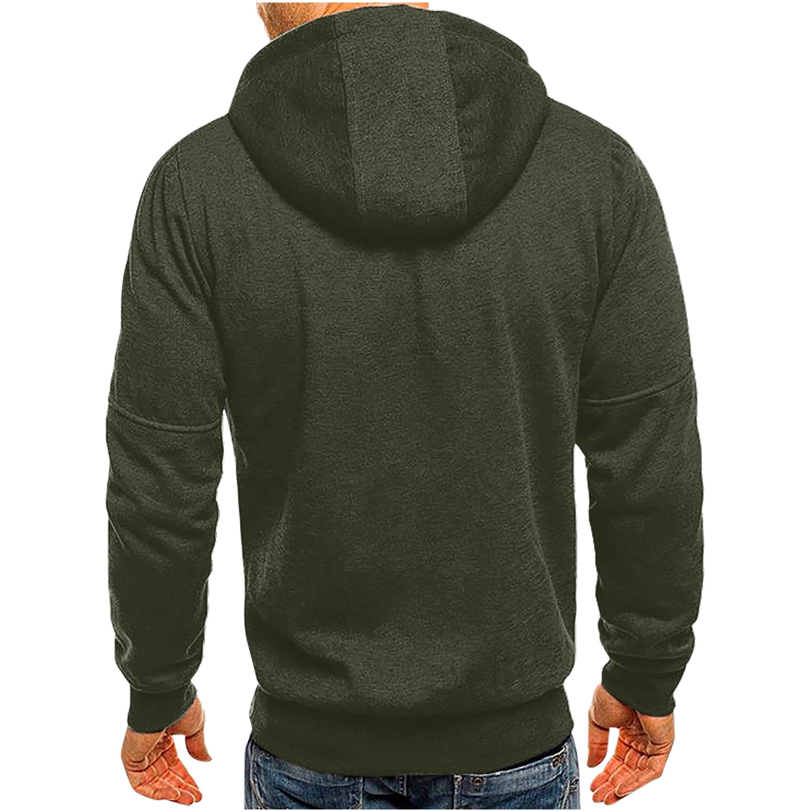 Hinvhai Men's Sports Casual Full Zipper Hoodies Clearance Long