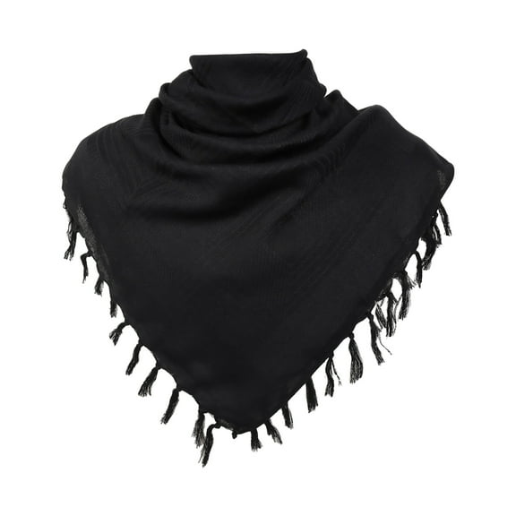 XDIAHBPL Turbans For Women Keffiyeh Hatta Wide With Tassels Shemagh Keffiyeh Arab Houndstooth1% Cotton Unisex Scarves Black