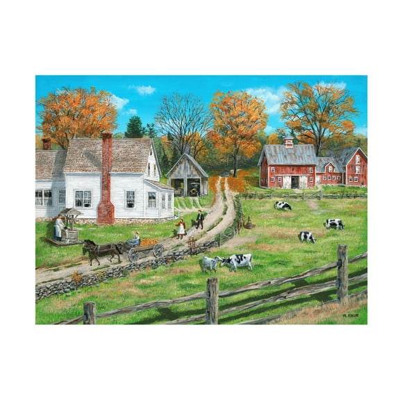 Canvas Wall Art - Bob Fair 'Split Rail Farm' Wall Art for Living Room, Bedroom, or Office Décor by Trademark Fine Art - 19 x 14 Inches