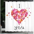 thumbnail image 4 of Ambesonne Butterfly Shower Curtain, Heart Love, 69"Wx84"L, Multicolor, 4 of 5