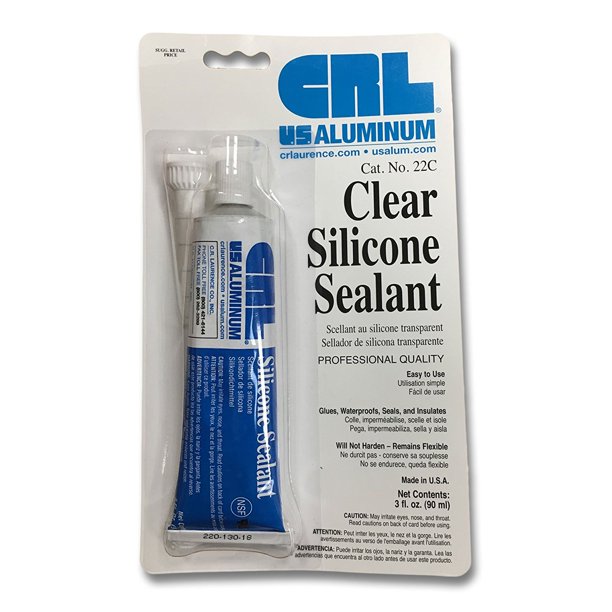 CR Laurence 22C Water Clear Silicone Squeeze Tube Sealant, 3 Fluid
