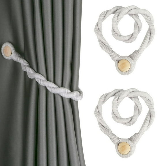 BEL AVENIR 2 Pack Magnetic Curtain Tiebacks Elegant Curtain Holders for Drapes Outdoor Window Treatment Holdbacks