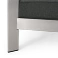thumbnail image 3 of GDF Studio Alec Outdoor Aluminum Loveseat with Cushions, Silver, Charcoal, 3 of 11