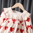 thumbnail image 4 of Pijamas de algodón de manga larga para niñas, ropa de dormir informal que combina con todo, estilo japonés, corazón de princesa, encantador y dulce, 4 of 4