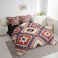 thumbnail image 3 of jejeloiu Southwestern Aztec Geometric 7-Piece Bedding Comforter Set,Rustic Western Boho King Bedding Sets,Beige Red Deepblue Bed Sheets For Teens,Ultra Soft Home Decor Reversible, 3 of 8