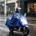 thumbnail image 3 of Motorcycle Rain Gear Dual Hoods Full Coverage Rain Suit for Men Women Motorbike Scooter Pillion Riding Rain Cape Adult Size Commuter Wet Weather Protective Rain Coat, 3 of 5