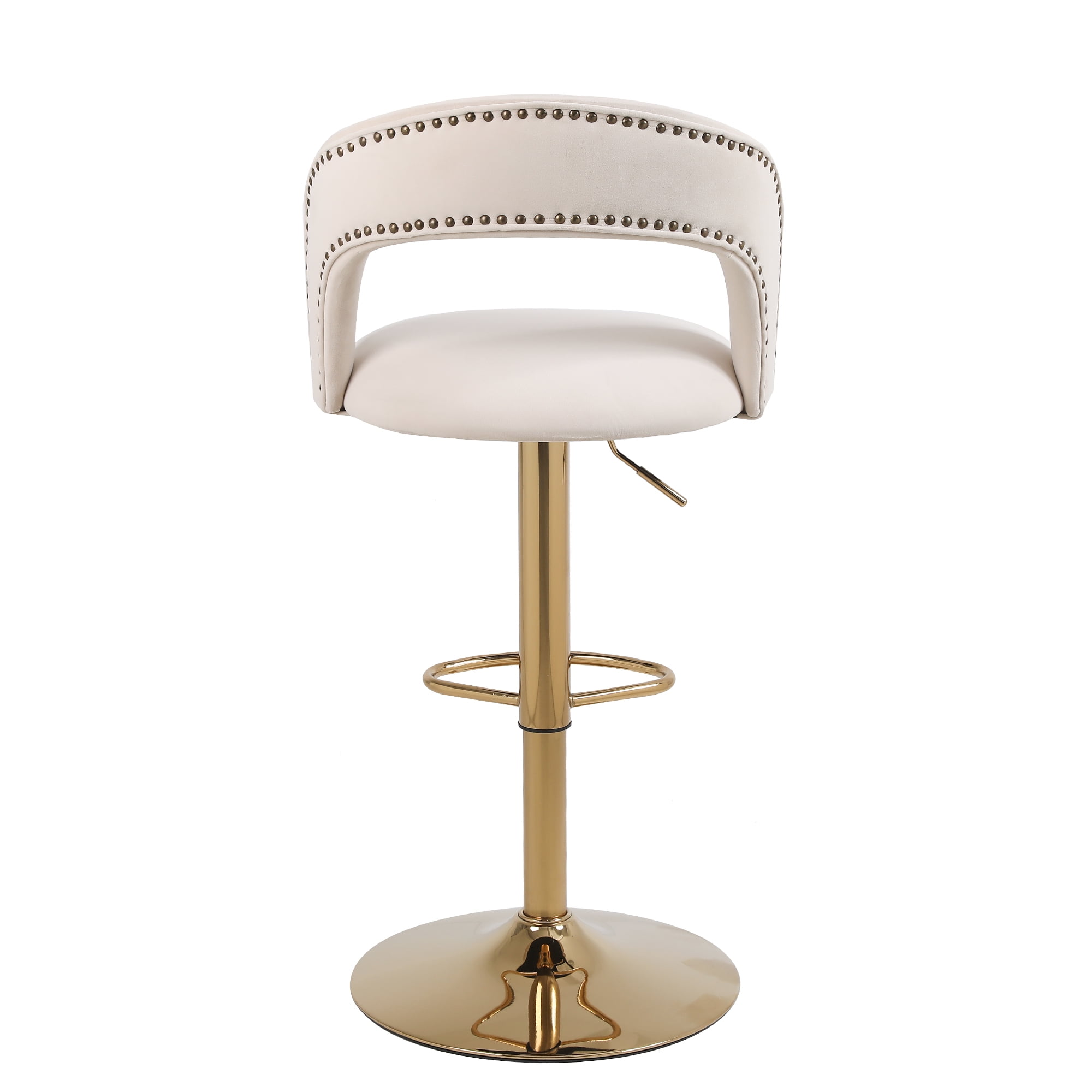 YYAo Swivel Bar Stools Chair Set of 2, Modern Adjustable Counter Height Bar Stools, Velvet Upholstered Stool with Back& Footrest for Kitchen, Beige YYAo Swivel Bar Stools Chair Set of 2, Modern Adjustable Counter Height Bar Stools, Velvet Upholstered Stool with Back& Footrest for Kitchen, Beige