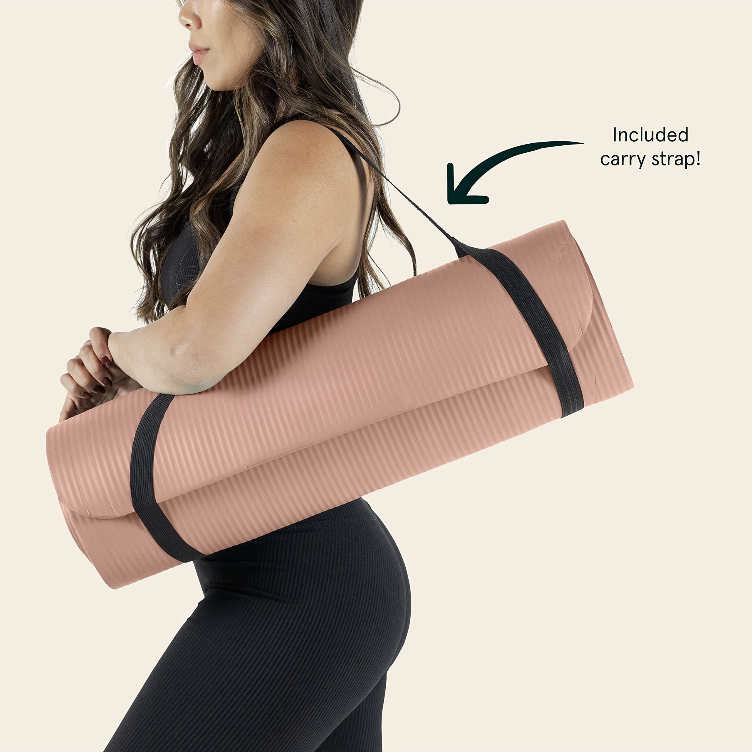 72"x24" Thick Non-Slip Yoga Mat BPA-Free Exercise Mat with Carrying Strap for Pilates & Fitness