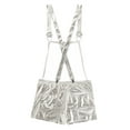 thumbnail image 6 of vastwit Mens Metallic Shorts Overalls Shiny Suspender Straps Leotard Dungaree Rave Party Clubwear Silver XXL, 6 of 7