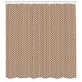 thumbnail image 3 of Earth Tones Shower Curtain, Tile Mosaic of Big and Small Squares in Different Brown Shades Print, Fabric Bathroom Set with Hooks, 69W X 84L Inches Extra Long, Brown and Pale Brown, by Ambesonne, 3 of 3