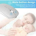 thumbnail image 3 of Souris Sans Fil, Souris Mobile Portable Sans Fil Mince, Souris Silencieuse 2,4 g avec Récepteur USB, Souris Sans Fil Rechargeable pour MacBook, Ordinateur Portable, PC, Ordinateur, Carnet (Argent), 3 of 3