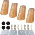 thumbnail image 1 of Wooden Furniture Legs Set Of 4 Height Wood Sofa Legs Solid Wood Tapered M8 Replacement Furniture Feet Wood Color For Couch Sofa Cabinet Ottoman (strai, 1 of 5