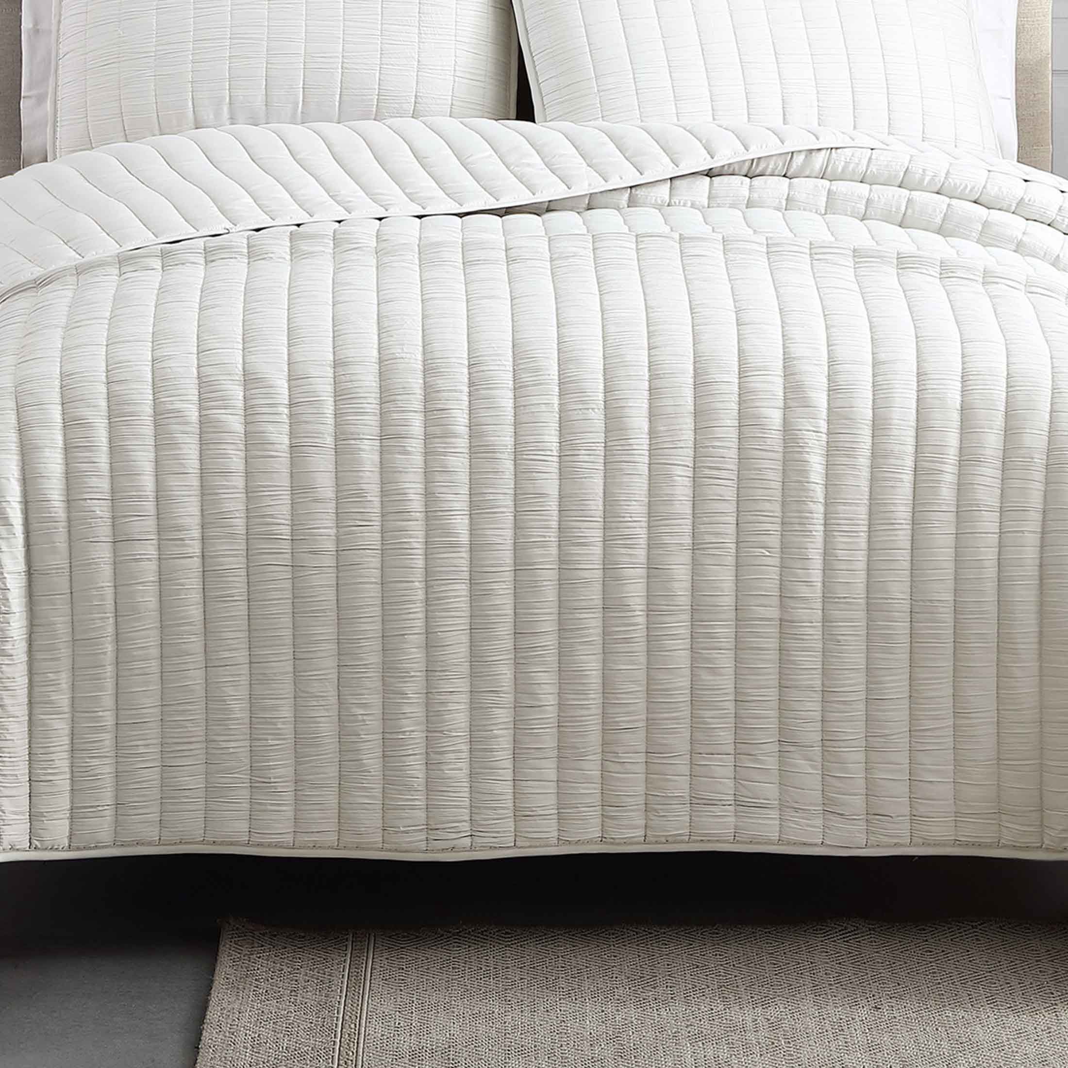 Riverbrook Home 3 Piece Quilt Set, Queen, Ivory, Moonstone, Polyfill, Adult