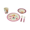 Ballerina 5 Pieces Kids Dinnerware Set 9" Plates,7 1/2"Dia. x 3"H Cup,6 1/2" Bowl,5 3/8" Fork/Spoon,Pack of 3