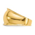 thumbnail image 4 of 14k Yellow Gold Solid Polished Ridge-edged Dome Ring Size 7.50 Ring for Women - 4.4 Grams, 4 of 9