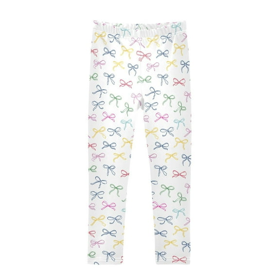 joogoo Girls' Leggings Bows Art Lines Yoga Pants 6T