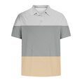 thumbnail image 4 of Camisa Casual de Impresión de Gradiente de los Hombres, Top de Solapa de Manga Corta en Tela de Malla Ligera para el Aire Libre Y el Ocio, Blusa de Suéter Elegante, 4 of 9