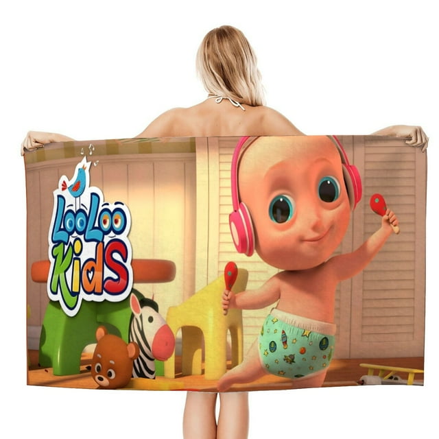 Loo Loo Kids Toalla de playa de secado rápido con diseño temático, regalo para mujeres y niñas, ideal para cumpleaños, fans, amantes de la música, uso en la playa o al aire libre, 78 × 180 cm