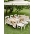 thumbnail image 3 of Easter Rabbits Outdoor Tablecloth - 60x102 Inch Rectangle Dining Table Cover, Spring Yellow Flowers Country Plants Vintage Waterproof Outdoor Table Cloth with Umbrella Hole & Zipper for Picnic/Patio, 3 of 7