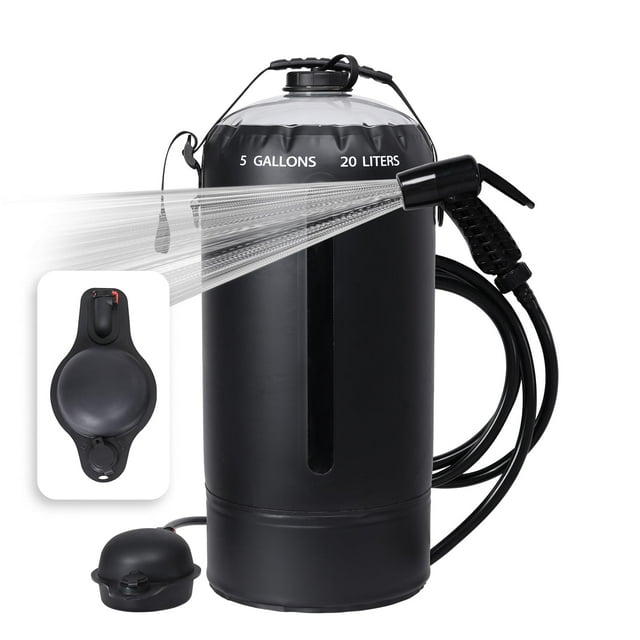 Bolsa de ducha solar portátil Aircity para acampar, bomba de pie de 20 litros