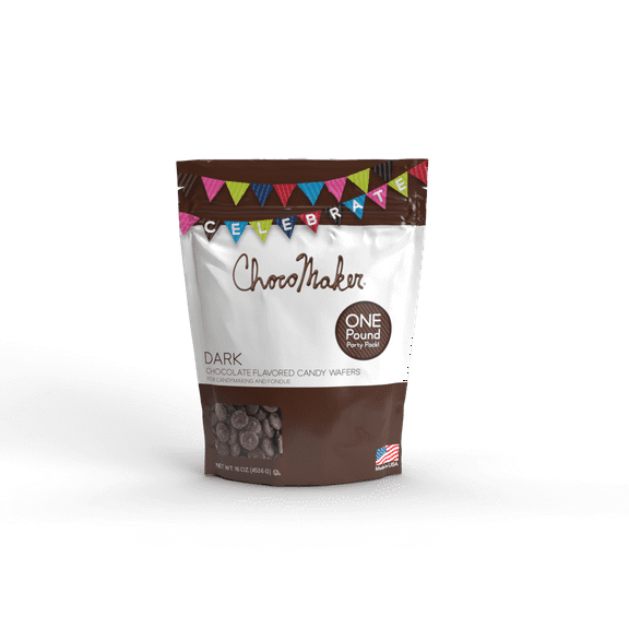 ChocoMaker Dark Chocolate Flavored Candy Wafers, 16oz Pouch, Gluten-Free, Wheat-Free, 9g Total Fat