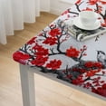 thumbnail image 5 of Acheng Red Flowers Square Tablecloth Waterproof Resistant Fabric 100% Polyester Fiber 40*40, 5 of 8