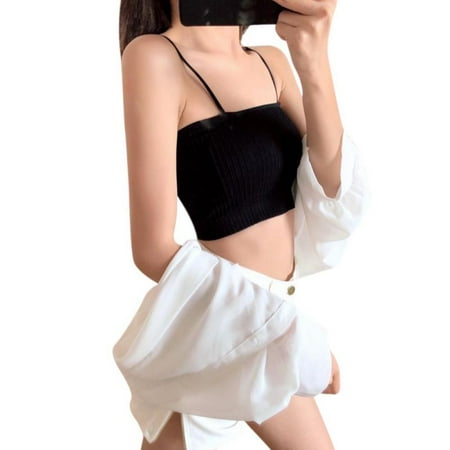 

Women Girls Strap Padded Elastic Tube Tops Bandeau Bra Brassiere Lingerie