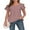 Bean Pink, variant on Dreamfish Women's Summer Tops V Neck T Shirt Ruffle Short Sleeve Eyelet Top Casual Eyelet Blouse