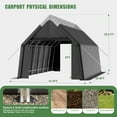thumbnail image 3 of JULY'S SONG 13x24 FT Heavy Duty Carport Canopy- Reinforced Steel Frame Car Port for RV, Truck & Vehicle Shelter, Waterproof Portable Garages and Shelters, Skyview, 3 of 7