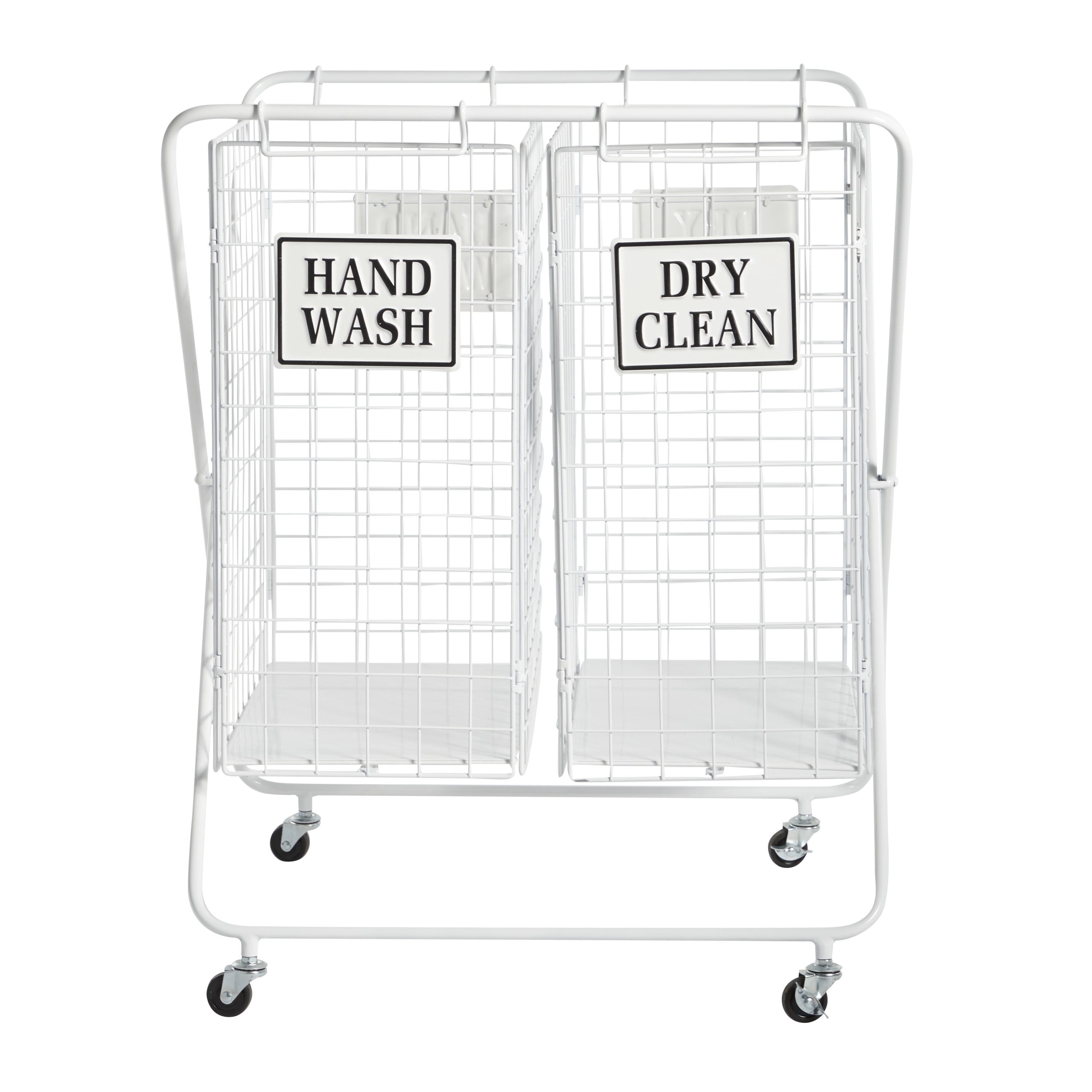 DecMode 25" x 32" White Metal Farmhouse Storage Basket, 1 - Piece