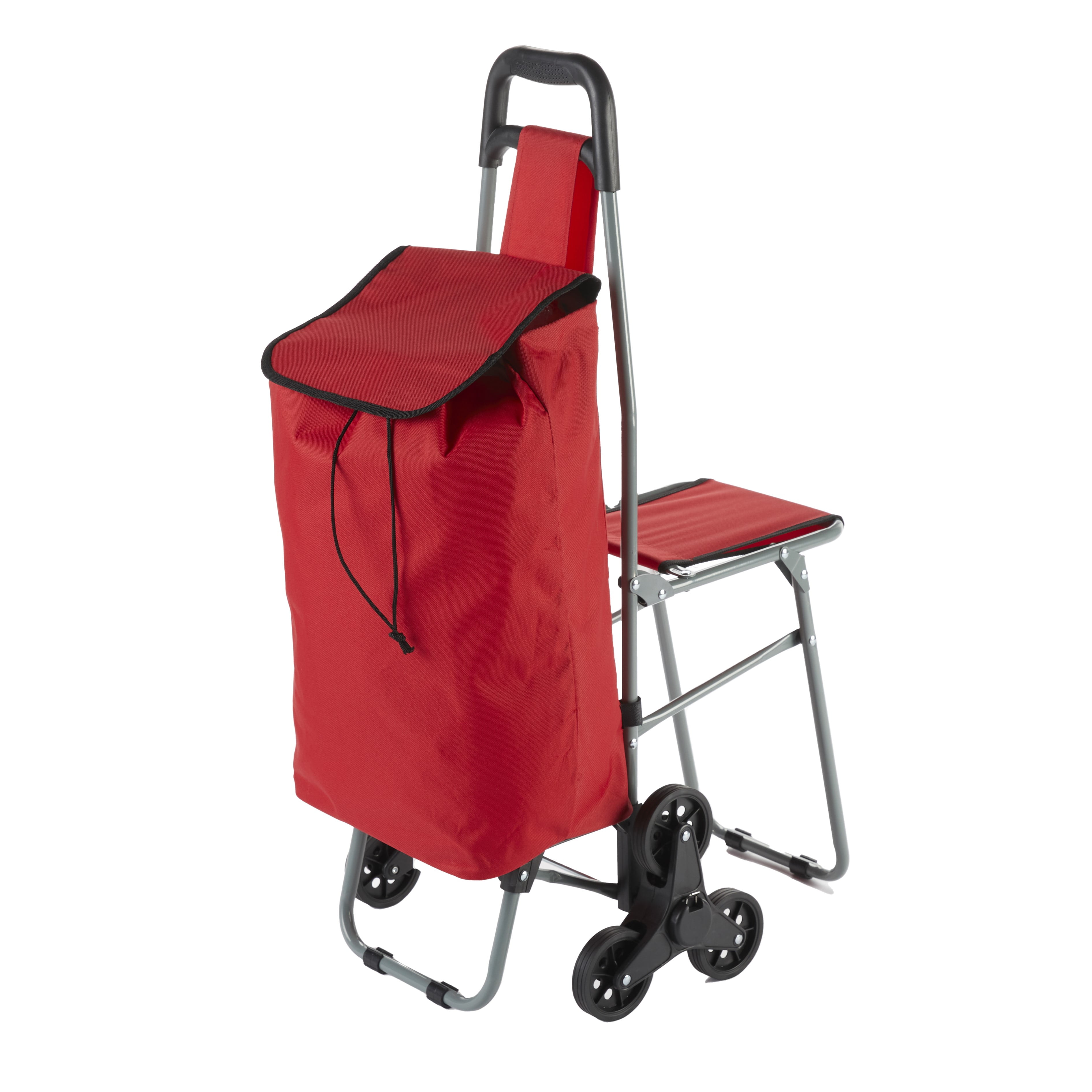 6Wheel Shopping Cart with Seat Interchangeable Chair and Cart with