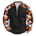 thumbnail image 2 of Blusas y camisas de manga larga con cuello redondo para hombre, sudadera con capucha de cuello redondo con cremallera y estampado, sudadera de manga larga, blusa de poliéster para hombre, 2 of 4