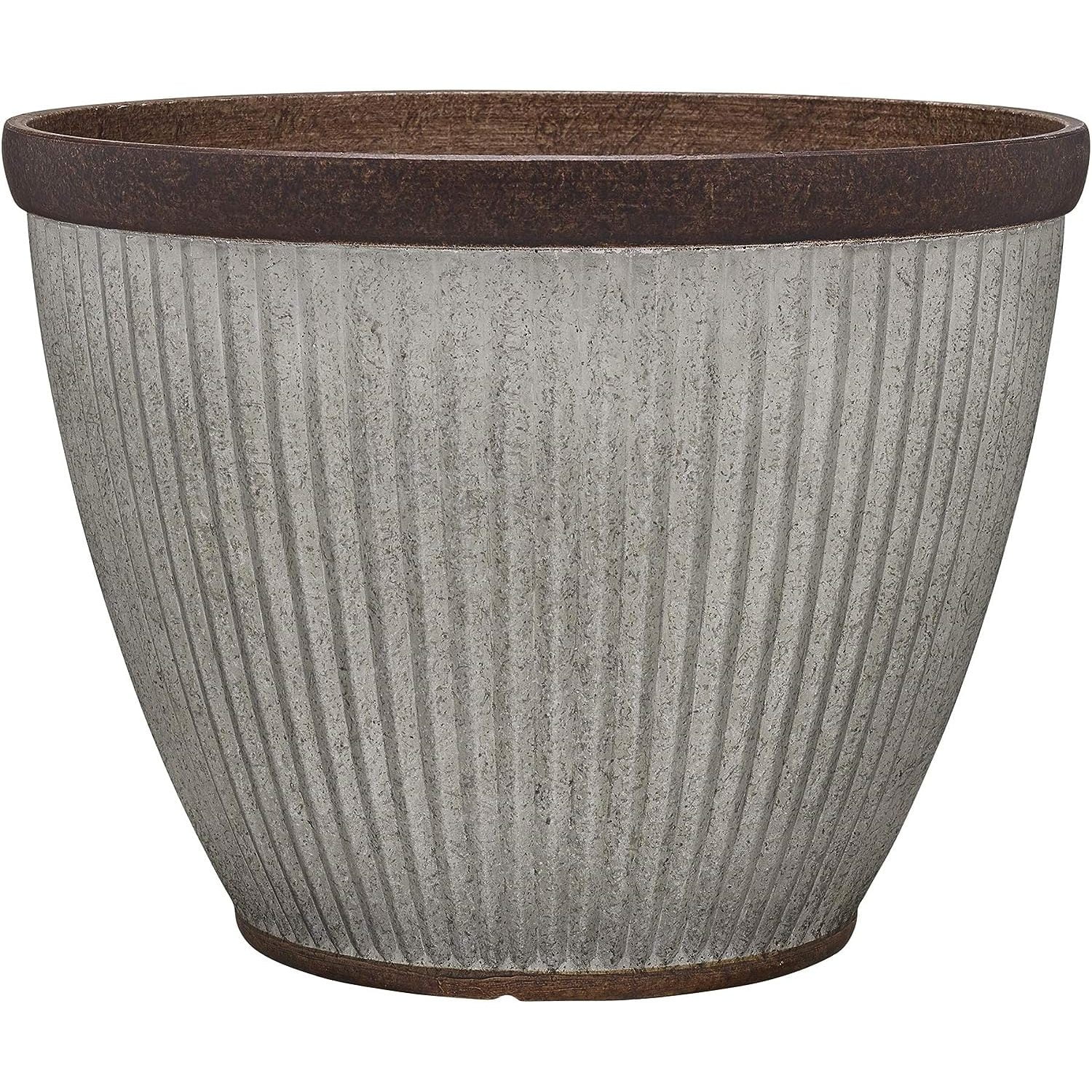 Westlake 20.5" Rustic Brown Resin Outdoor Planter